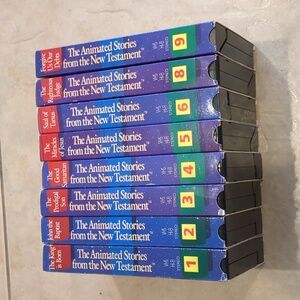 1989 The Animated Stories from the New Testament Bible Stories Set Of 8 VHS Tape